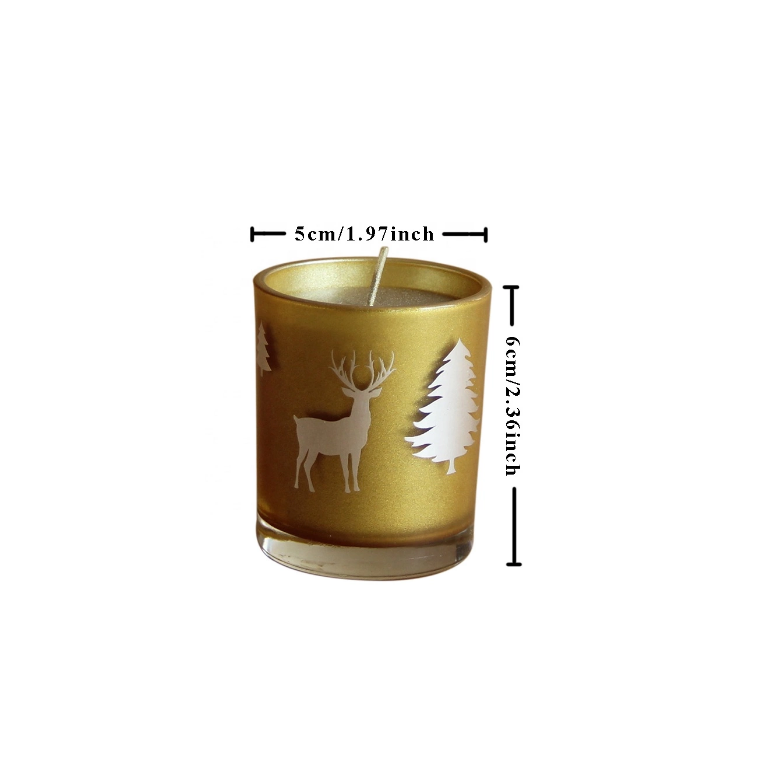 Own brand logo custom luxury golden Christmas scented glass jar candles manufacturer